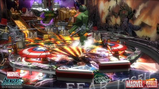 Screenshot from the Marvel Pinball: Avengers Chronicles Fear Itself table