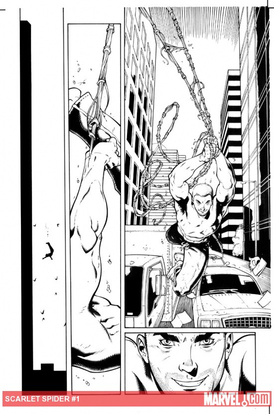 Scarlet Spider #1 inked preview art by Ryan Stegman