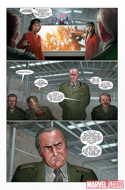 INVINCIBLE IRON MAN #25 preview art by Salvador Larroca