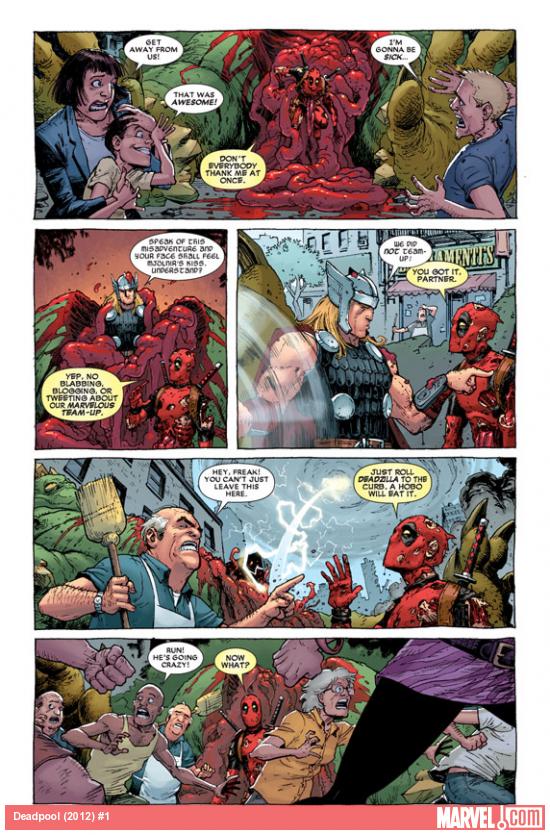 Deadpool (2012) #1 preview art by Tony Moore