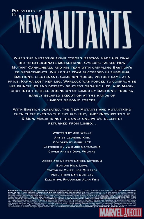 NEW MUTANTS #15 recap page