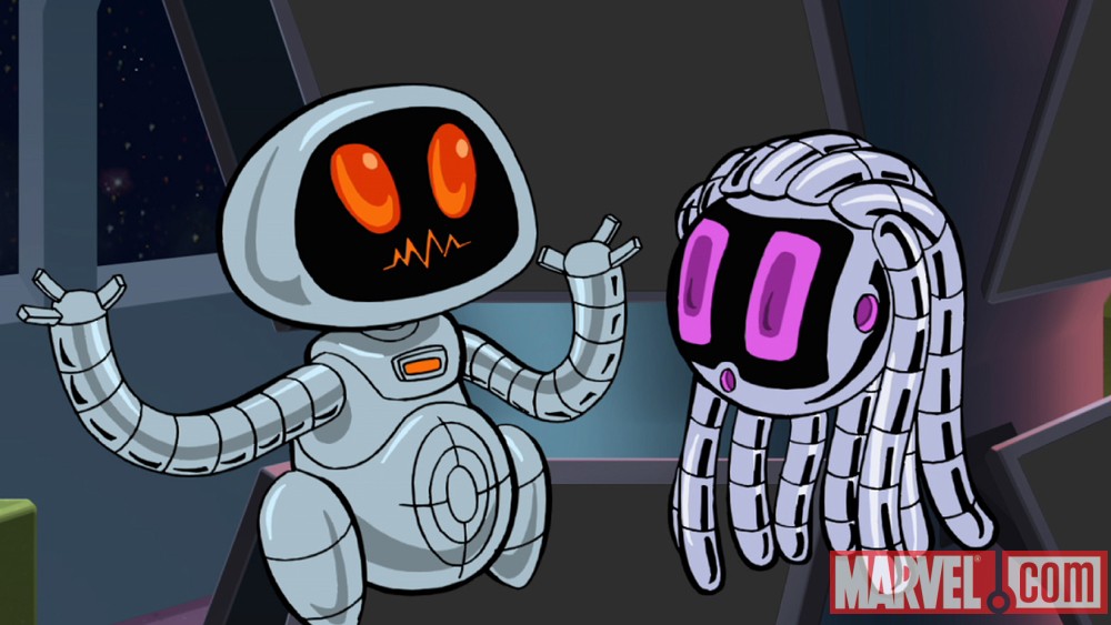 H.E.R.B.I.E. meets his love in The Super Hero Squad Show