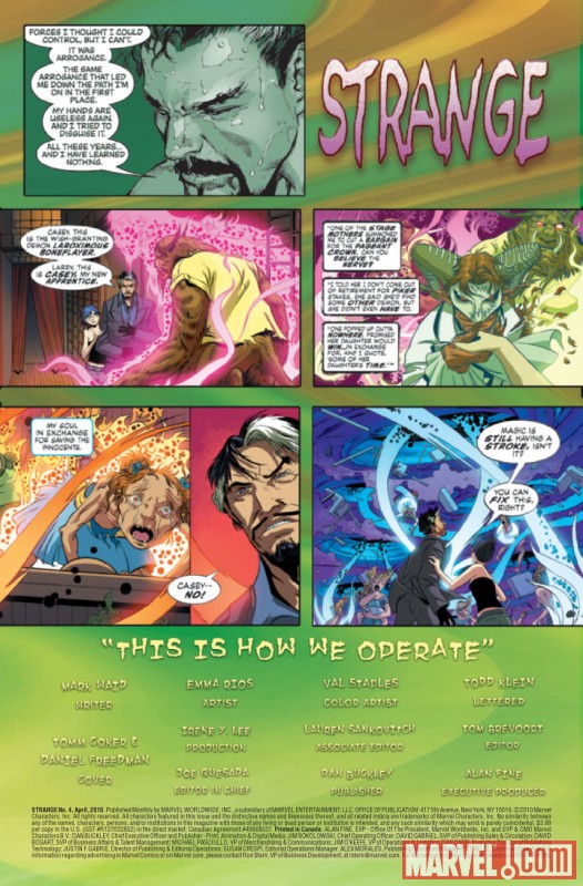 STRANGE #4 Recap Page