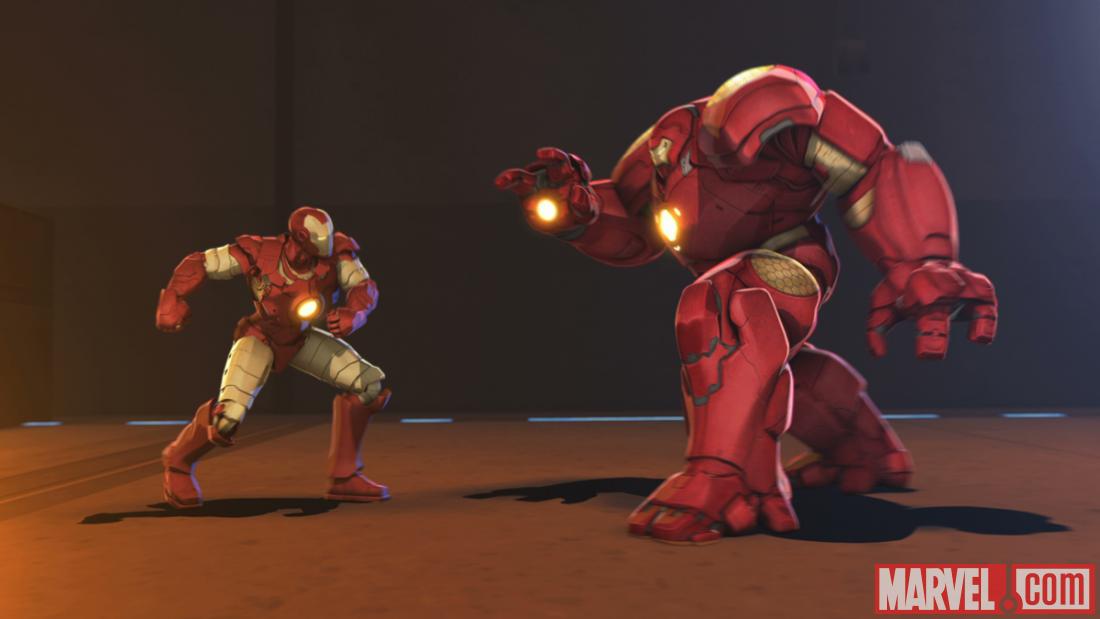 Iron Man faces his own Hulkbuster armor in Marvel's Iron Man & Hulk: Heroes United
