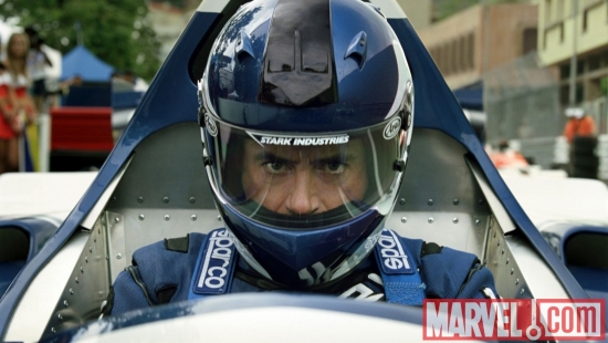 Tony Stark gets ready to ride in Iron Man 2