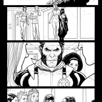 X-Men: Schism #2 inked preview art by Frank Cho