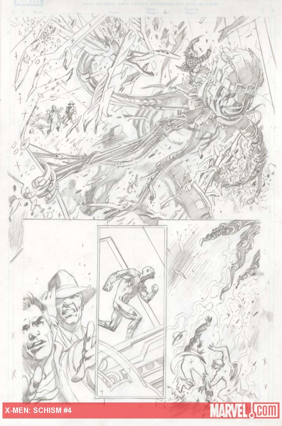 X-Men: Schism #4 preview pencils by Alan Davis