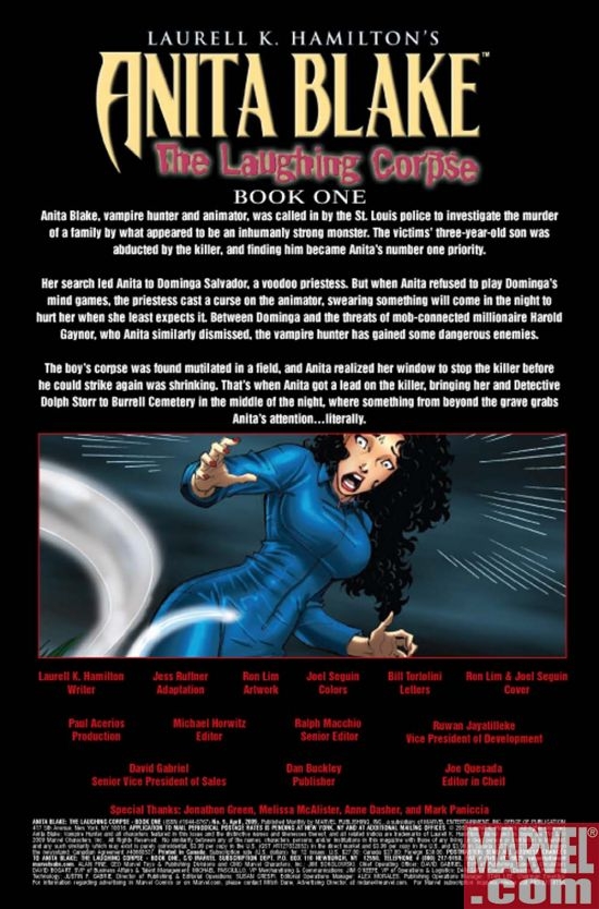 ANITA BLAKE: THE LAUGHING CORPSE BOOK ONE #5, Recap Page