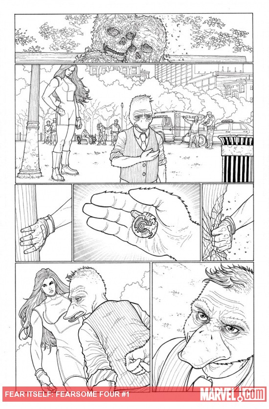 Fear Itself: Fearsome Four #1 inked preview art by Ryan Bodenheim
