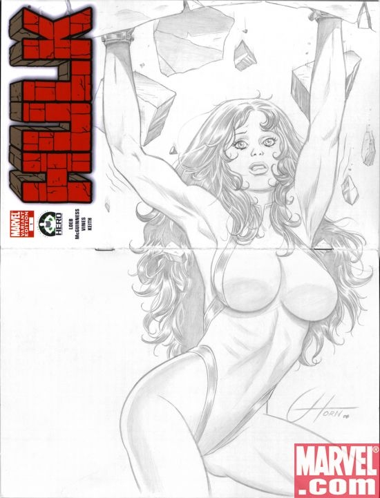 (SHE-) HULK #1 Hero Initiative cover by Greg Horn