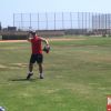 a DC player warms up