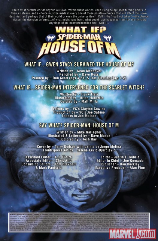 What If? Spider-Man: House of M (2009) #1