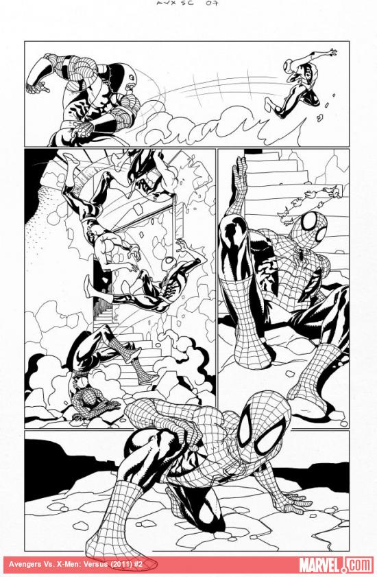 AVX: VS #2 inked preview art by Salvador Larroca