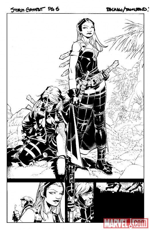X-MEN: CURSE OF THE MUTANTS - STORM & GAMBIT #1 black and white preview art by Chris Bachalo