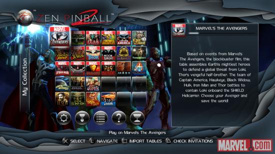 Screenshot from Marvel Pinball: Avengers Chronicles