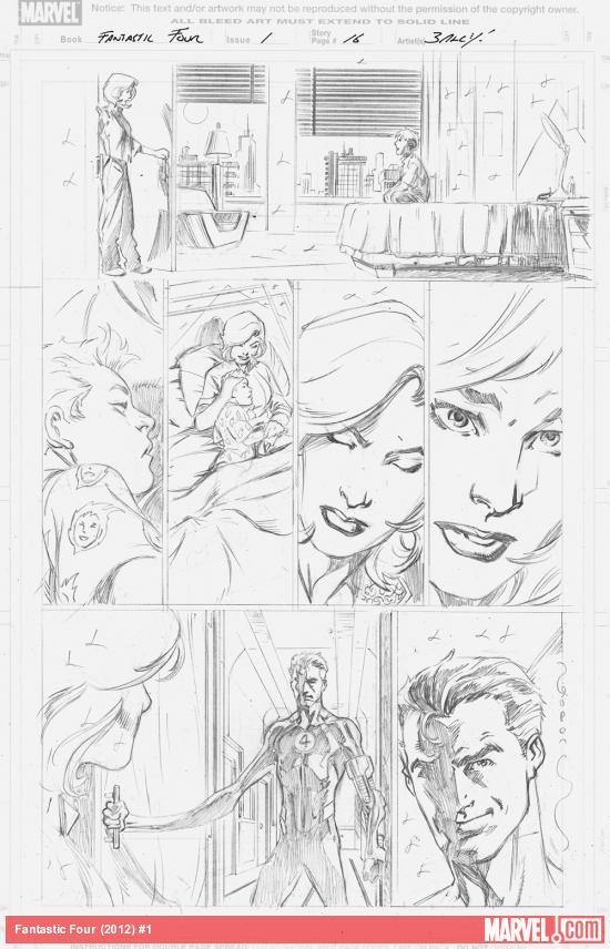 Fantastic Four (2012) #1 pencils by Mark Bagley