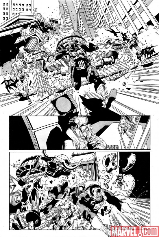 PUNISHER #9 black and white preview art by Tan Eng Haut