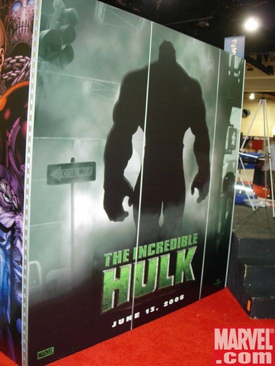 Marvel booth, mid-construction