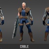 Cable model sheet from the Marvel Universe MMO