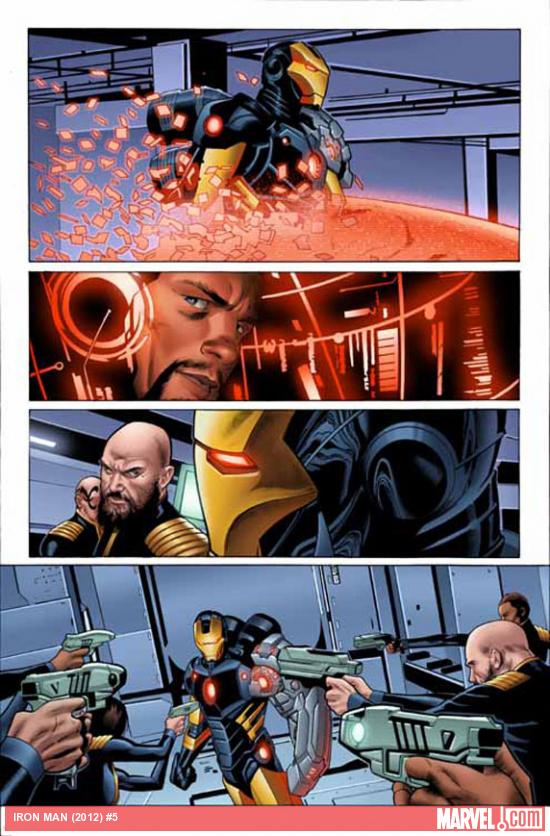 Iron Man (2012) #5 preview art by Greg Land