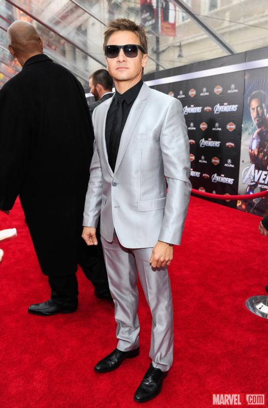 Jeremy Renner on the Avengers red carpet