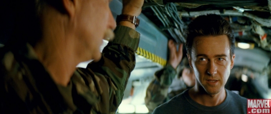 William Hurt as General Thunderbolt Ross and Edward Norton as Dr. Bruce Banner