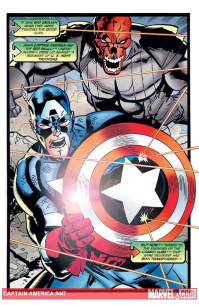 Cap and the Skull fight side-by-side