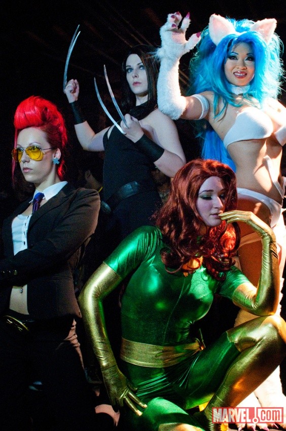 Phoenix, X-23, Felicia and Crimson Viper cosplayers