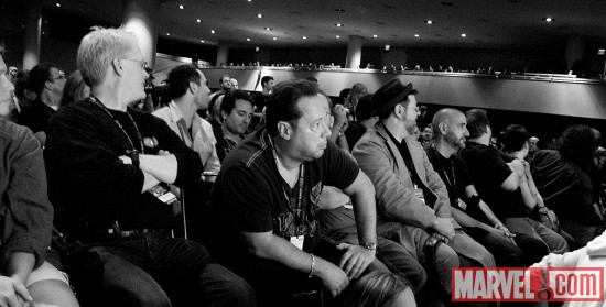 New York Comic Con 2011: Dan Buckley, Joe Quesada, Tom Brevoort and Axel Alonso at the Marvel's The Avengers Panel