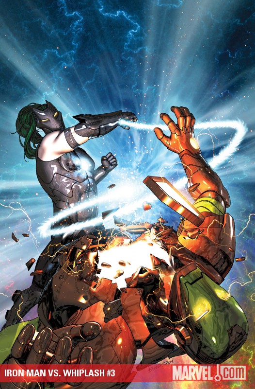 Iron Man vs. Whiplash #3 cover by Brandon Peterson