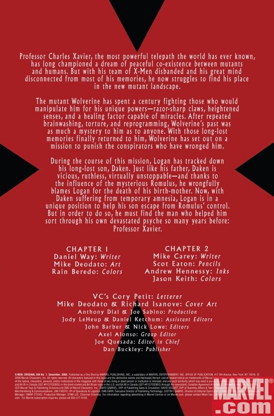 X-MEN: ORIGINAL SIN #1, page 1