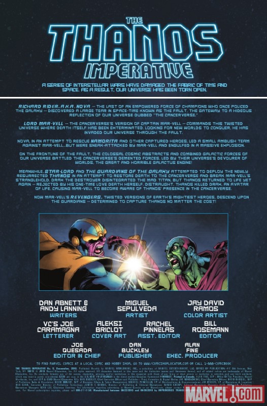 THE THANOS IMPERATIVE #5 recap page