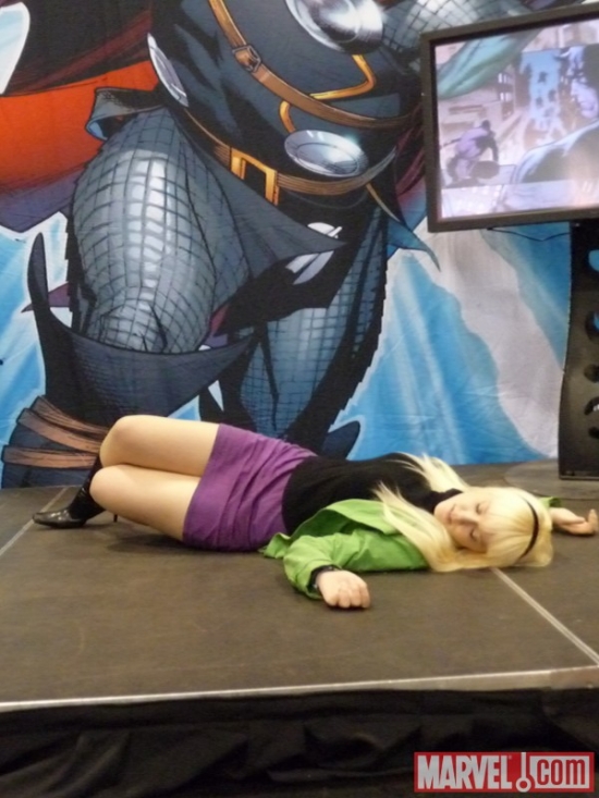Gwen Stacey cosplayer at Marvel's Fan Expo Canada Costume Contest