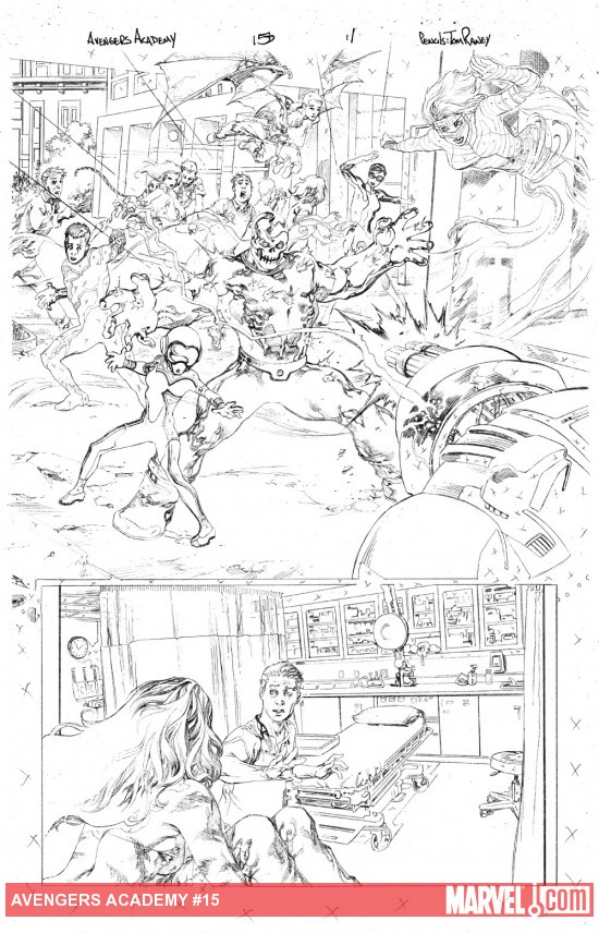 Avengers Academy #15 pencils by Tom Raney