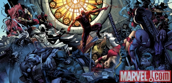 Image Featuring Daredevil, Elektra, Ghost Rider (Johnny Blaze), Iron Fist (Danny Rand), Moon Knight, Punisher, Spider-Man, Wolverine, The Hand, Bullseye, Misty Knight