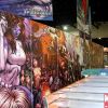 Marvel booth, mid-construction
