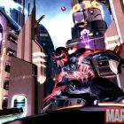 A screenshot of Spider-Man 2099 from Spider-Man: Shattered Dimensions