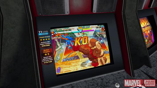 Screenshot of Spider-Man vs. Juggernaut in Marvel vs. Capcom Origins