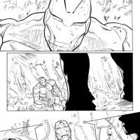 WAR MACHINE #9 black and white preview art