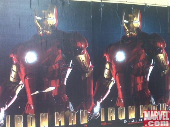 Iron Man posters on 6th Avenue in NYC