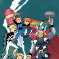 Thor and the Warriors Four #1 cover by Gurihiru