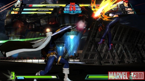 Taskmaster vs. C. Viper screenshot from Marvel vs. Capcom 3