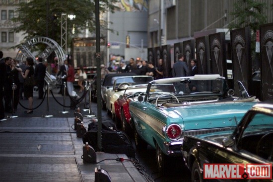 Classic '60s cars at the 'X-Men: First Class' red carpet event in NYC