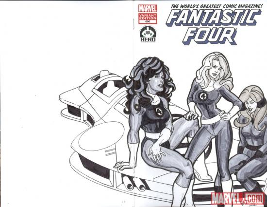 Fantastic Four #600 Hero Initiative variant cover by Mark Dos Santos