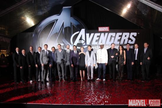 The cast of the Avengers at the world premiere