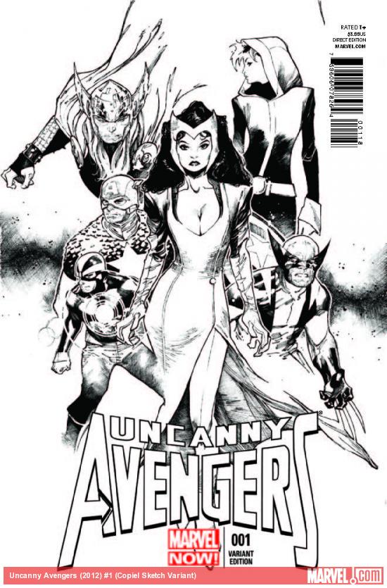 UNCANNY AVENGERS 1 COPIEL SKETCH VARIANT (NOW, WITH DIGITAL CODE)