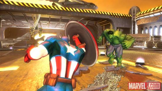 Captain America versus Hulk in Avengers: Battle for Earth