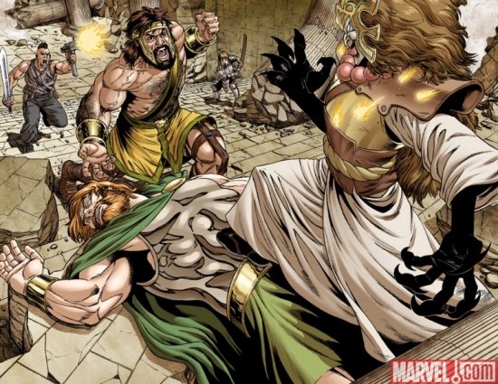 Preview art for ASSAULT ON NEW OLYMPUS #1 by Rodney Buchemi.