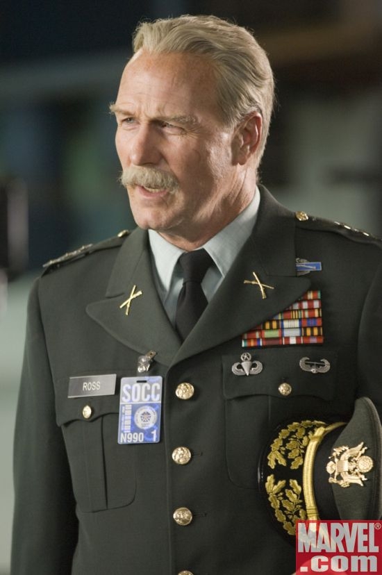 William Hurt striking a pose as General Thunderbolt Ross