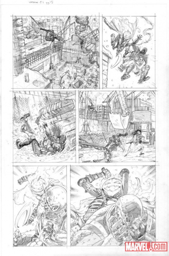 Venom (2011) #1 preview pencils by Tony Moore